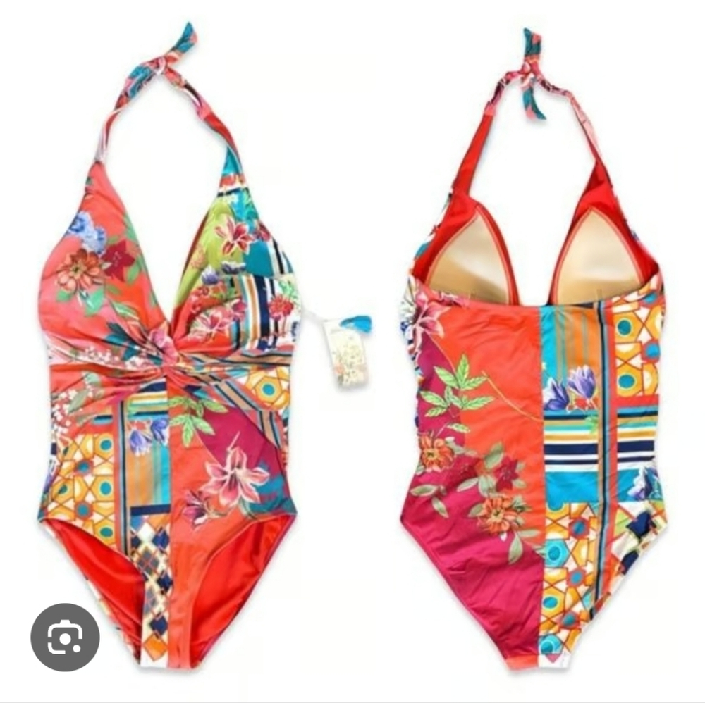 Johnny Was Color Twist Multi One Piece Swimsuit Size Small Women's NWT
